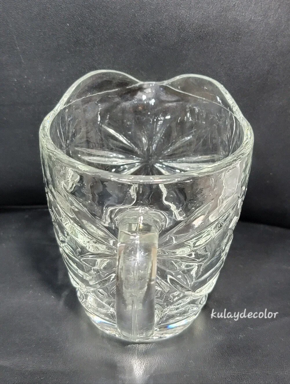 Vintage Anchor Hocking Clear Glass Creamer Covered Sugar Bowl Set with Lid EAPC